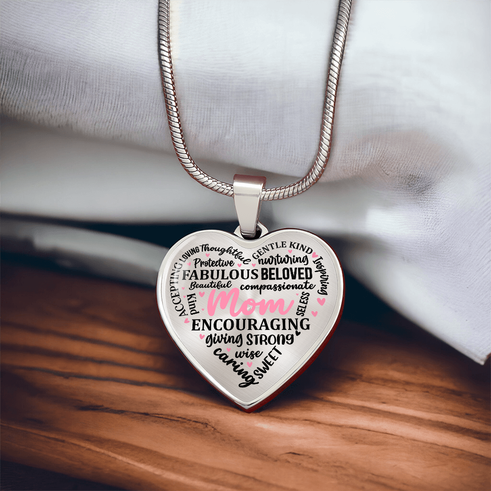 Personalized Heart Pendant Necklace-Perfect for Mother's Day