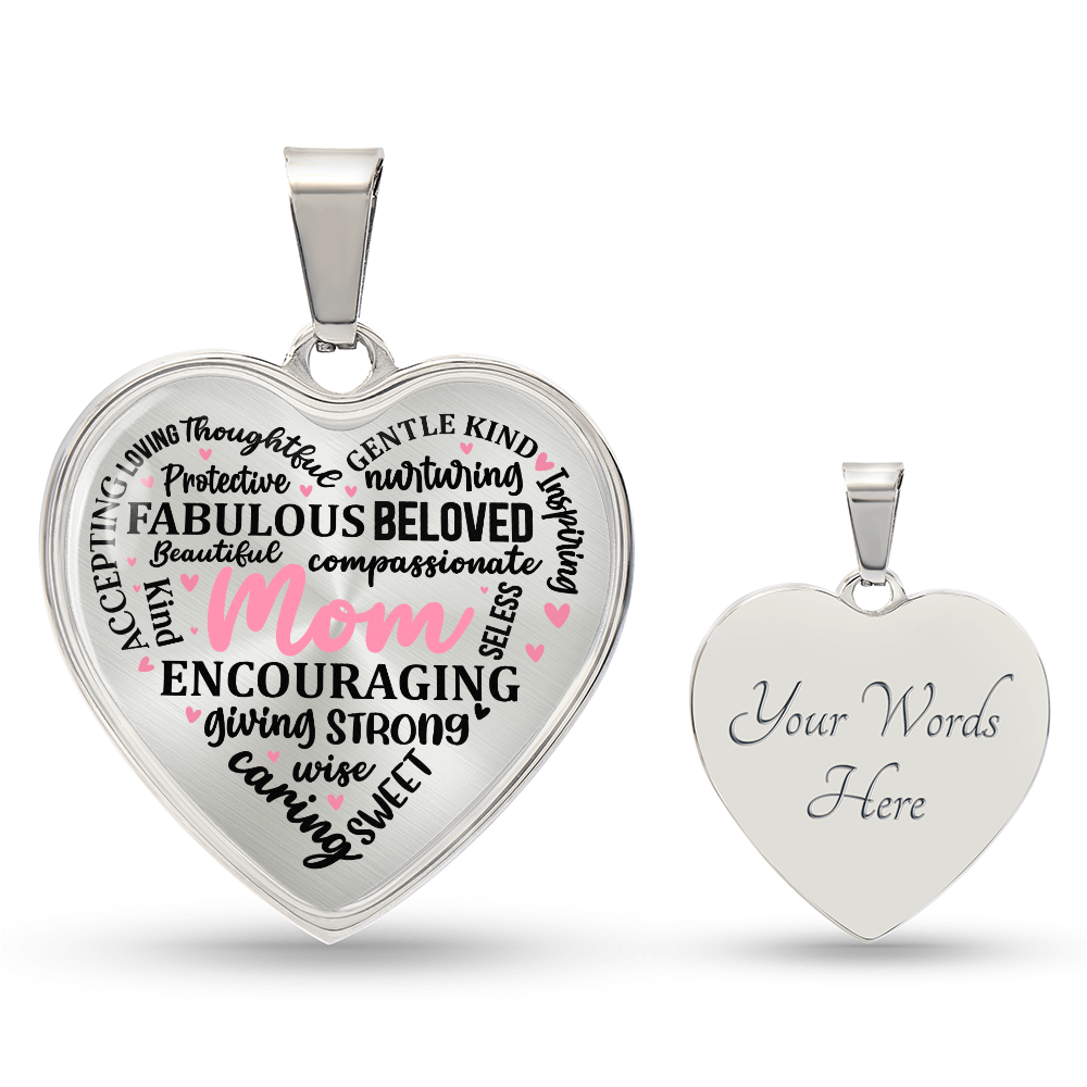 Personalized Heart Pendant Necklace-Perfect for Mother's Day