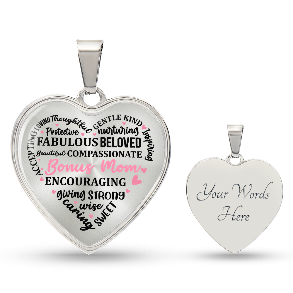 Personalized Heart Pendant Bracelet-Bonus Mom!
