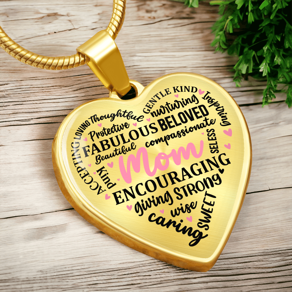 Personalized Heart Pendant Necklace-Perfect for Mother's Day
