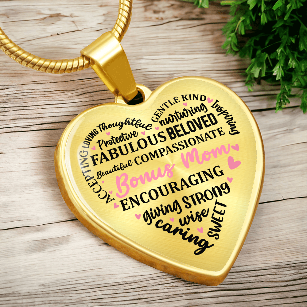 Personalized Heart Pendant Bracelet-Bonus Mom!