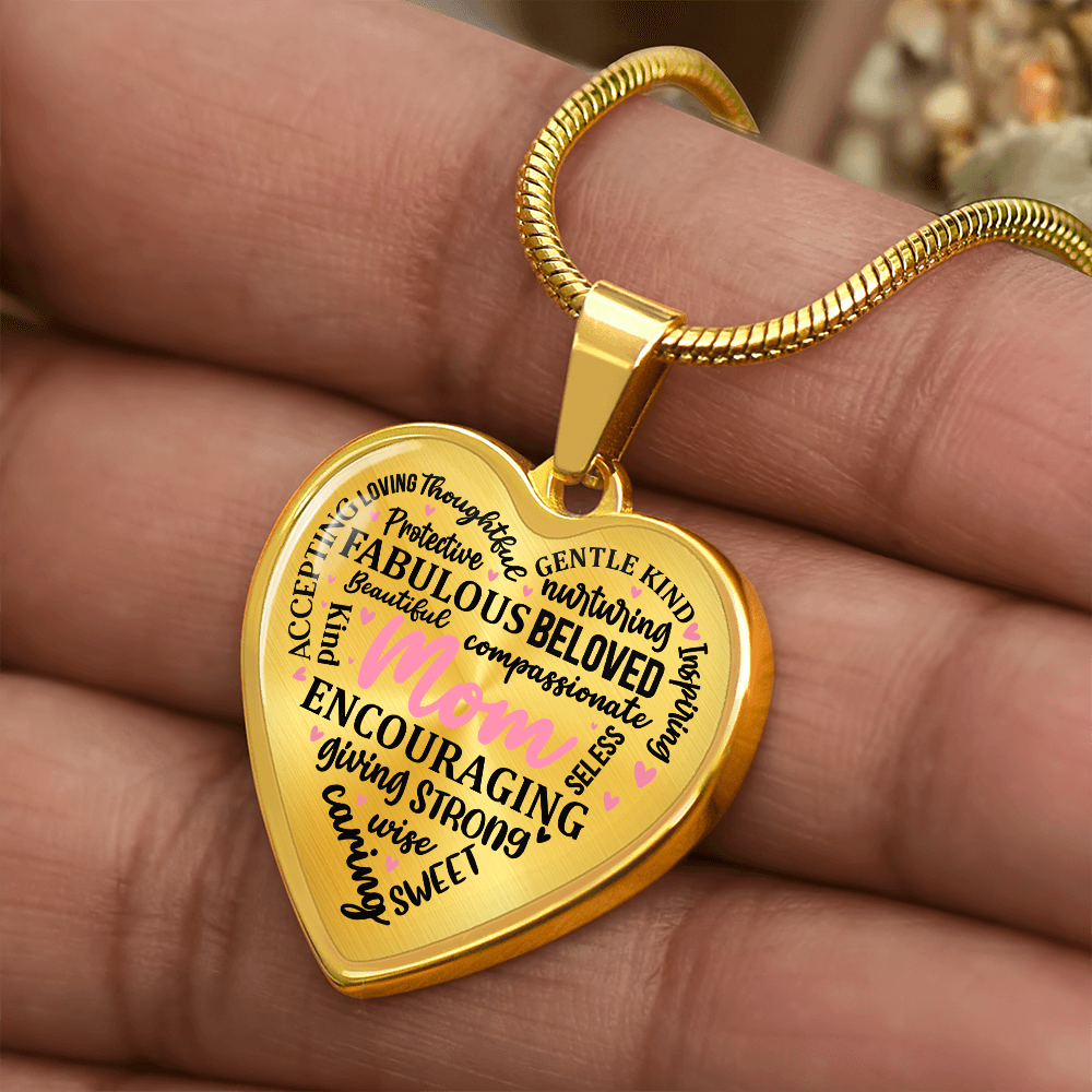 Personalized Heart Pendant Necklace-Perfect for Mother's Day