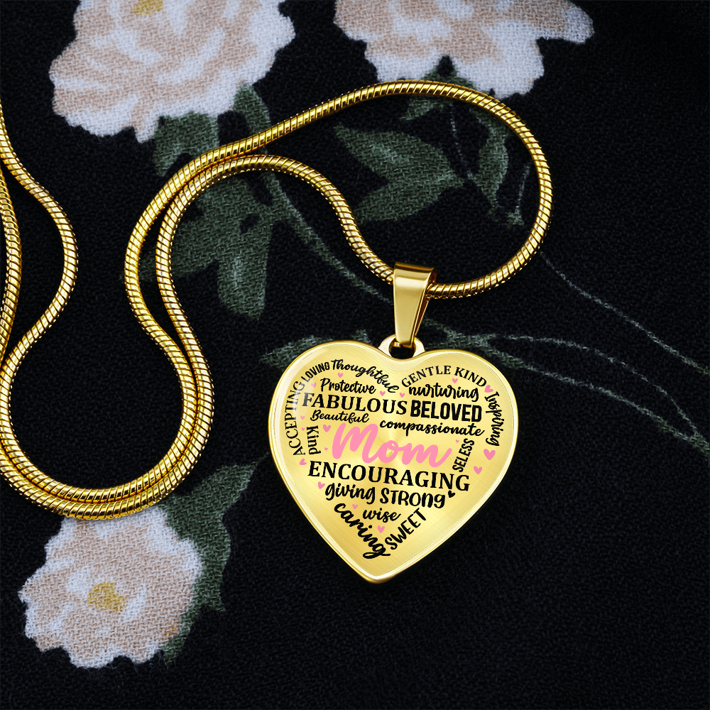 Personalized Heart Pendant Necklace-Perfect for Mother's Day