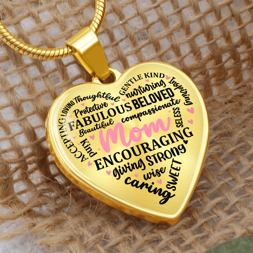 Personalized Heart Pendant Necklace-Perfect for Mother's Day