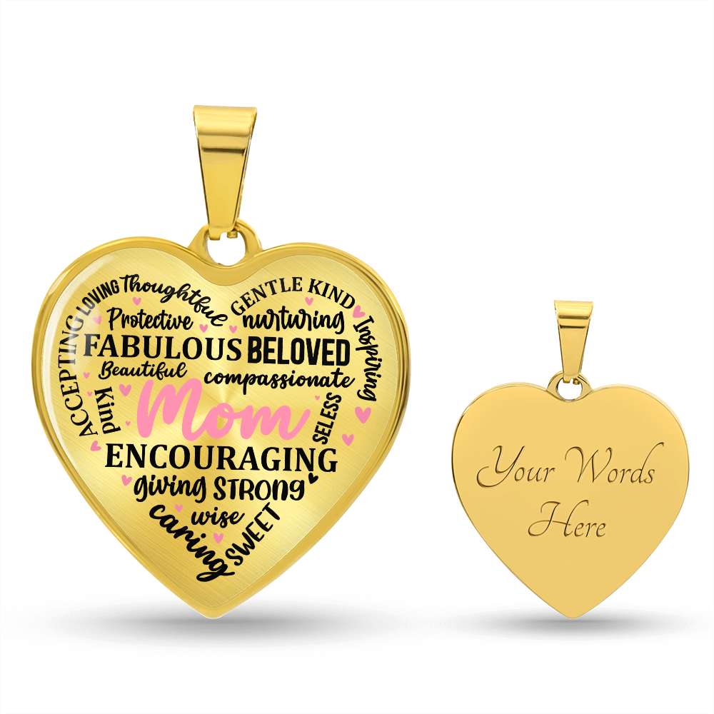 Personalized Heart Pendant Necklace-Perfect for Mother's Day