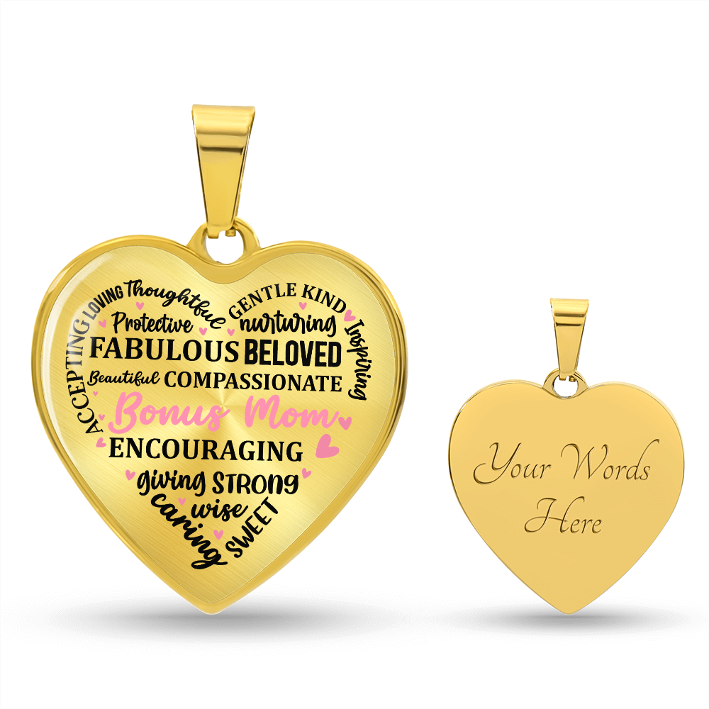 Personalized Heart Pendant Bracelet-Bonus Mom!