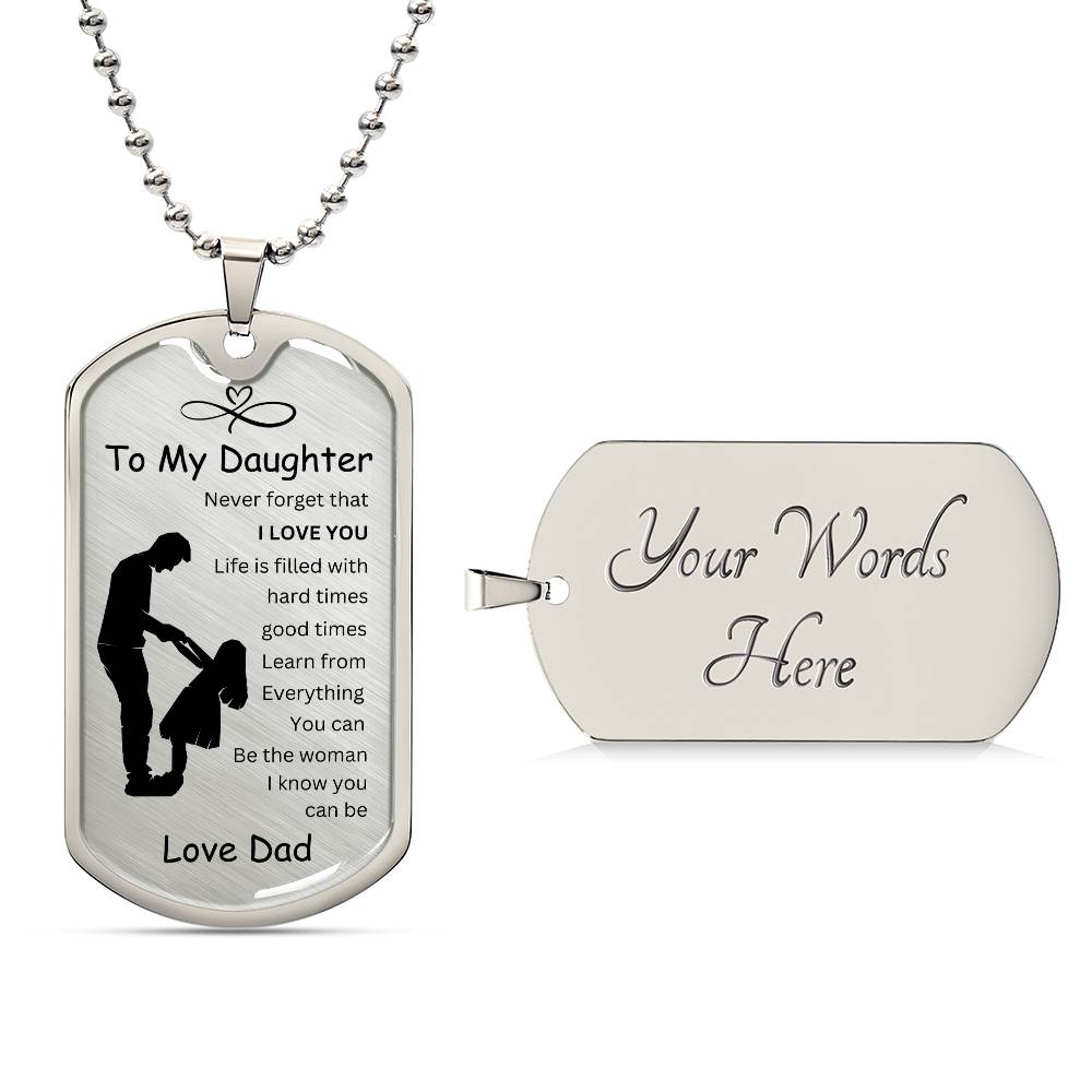 Necklace, Dog Tag-Daughter