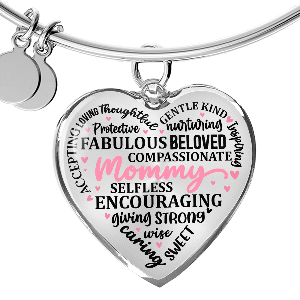 Personalized Heart Pendant Bracelet-Perfect for Mother's Day