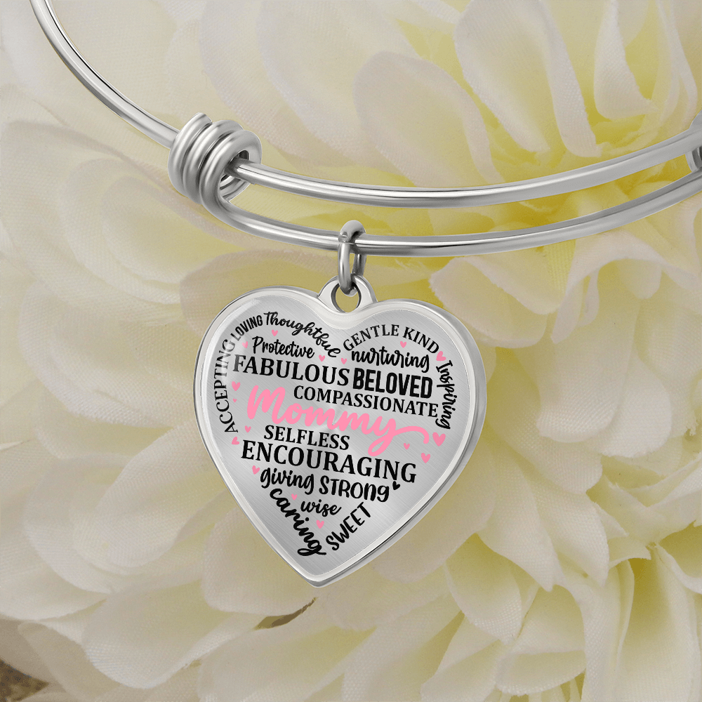 Personalized Heart Pendant Bracelet-Perfect for Mother's Day