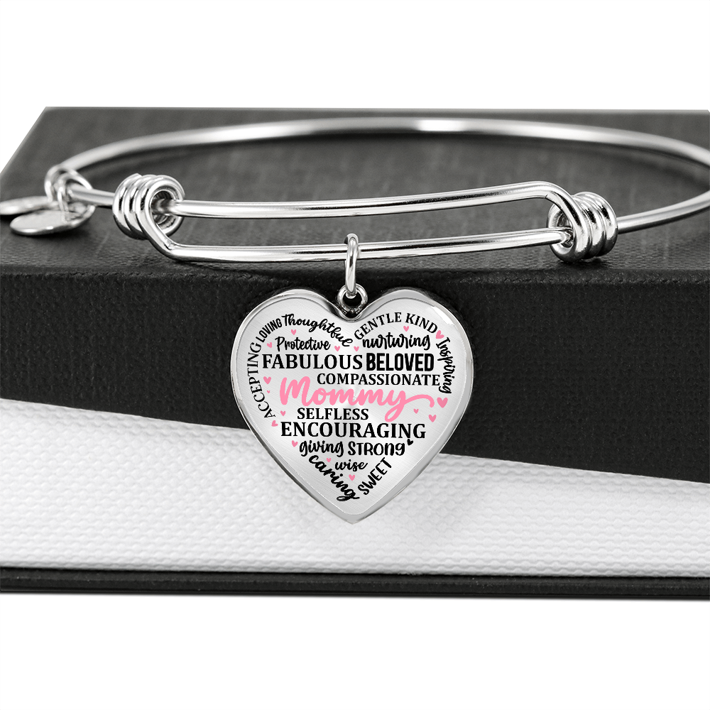 Personalized Heart Pendant Bracelet-Perfect for Mother's Day