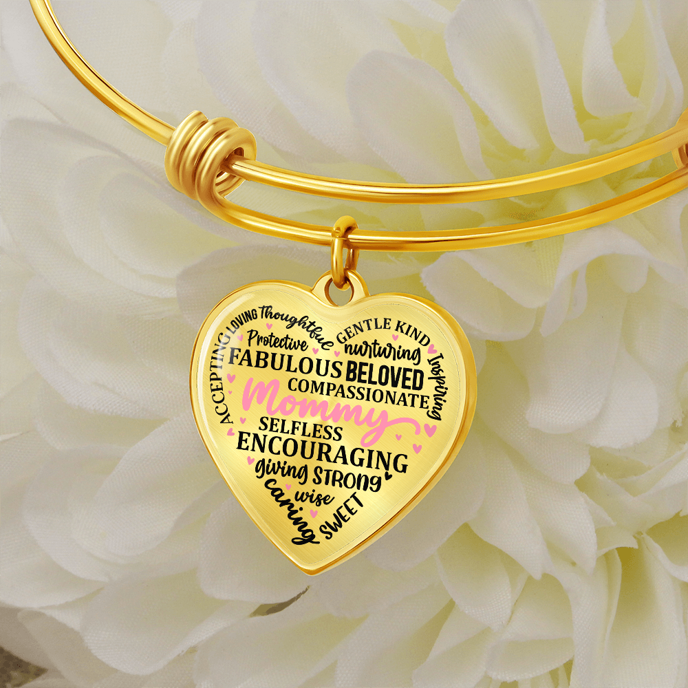 Personalized Heart Pendant Bracelet-Perfect for Mother's Day