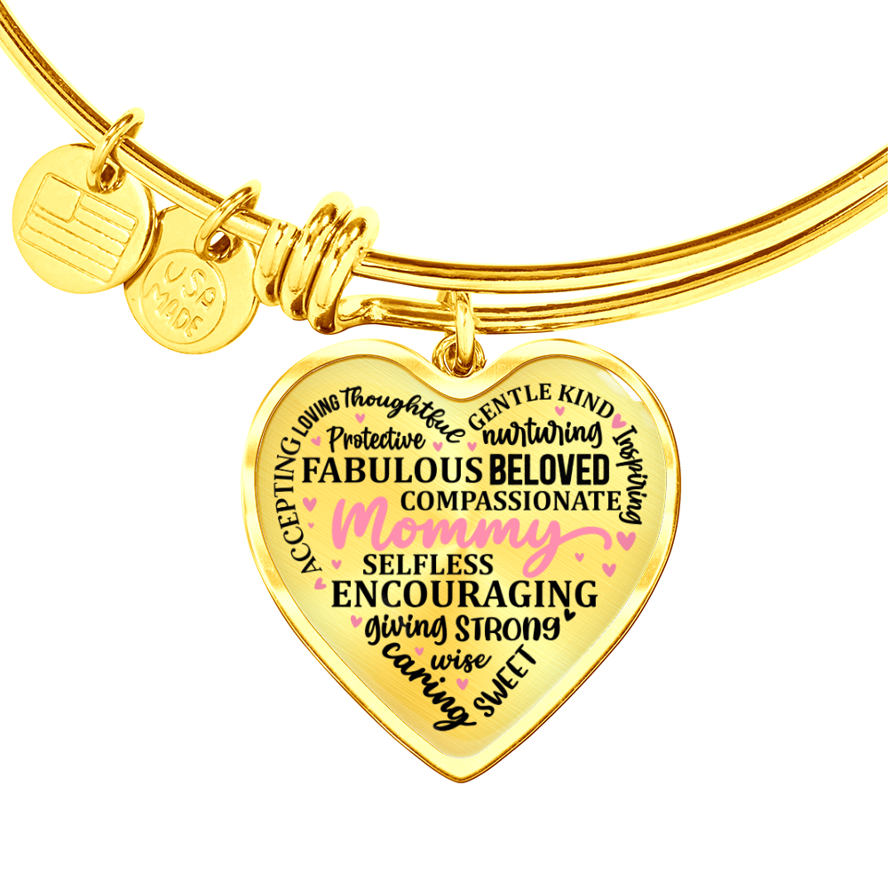Personalized Heart Pendant Bracelet-Perfect for Mother's Day