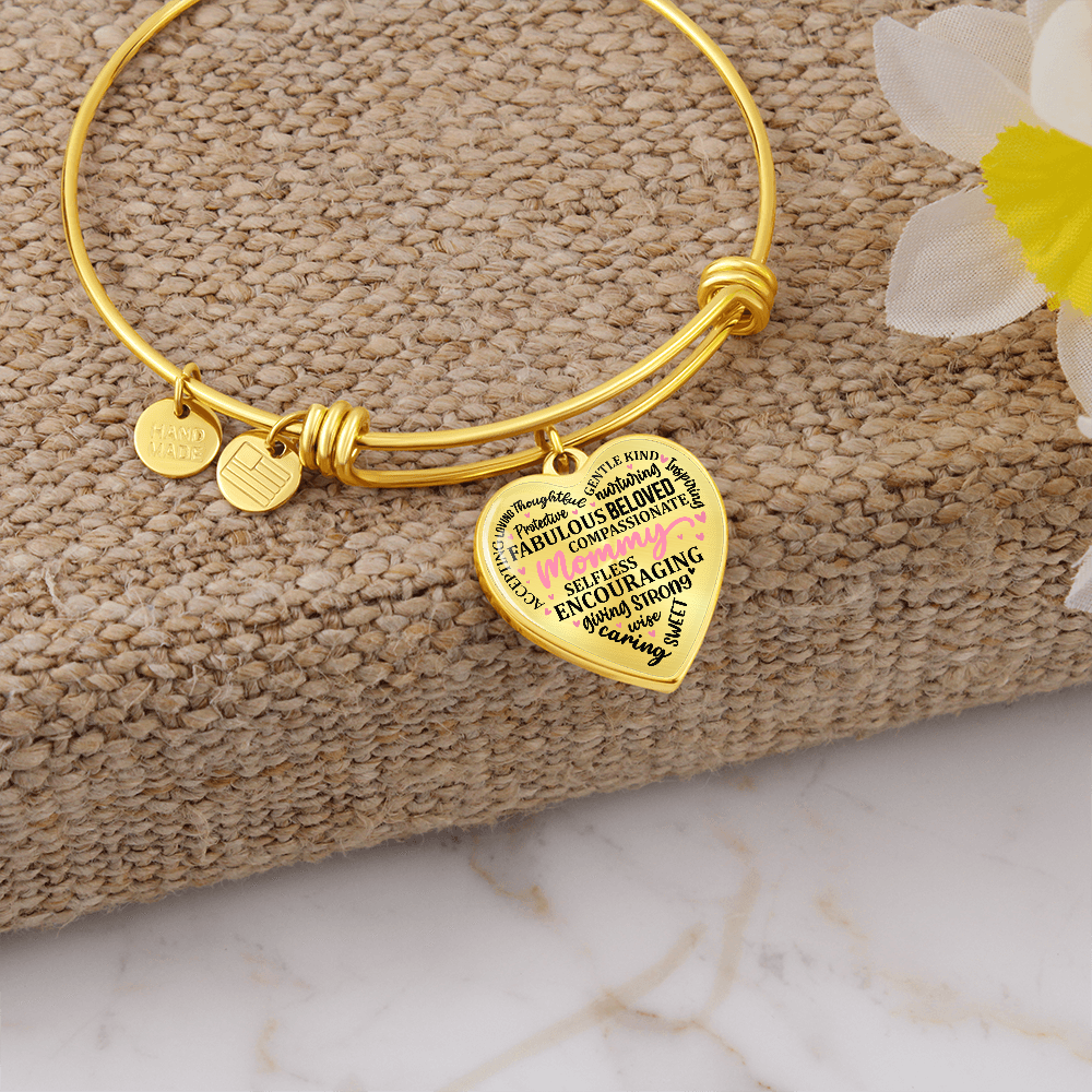 Personalized Heart Pendant Bracelet-Perfect for Mother's Day