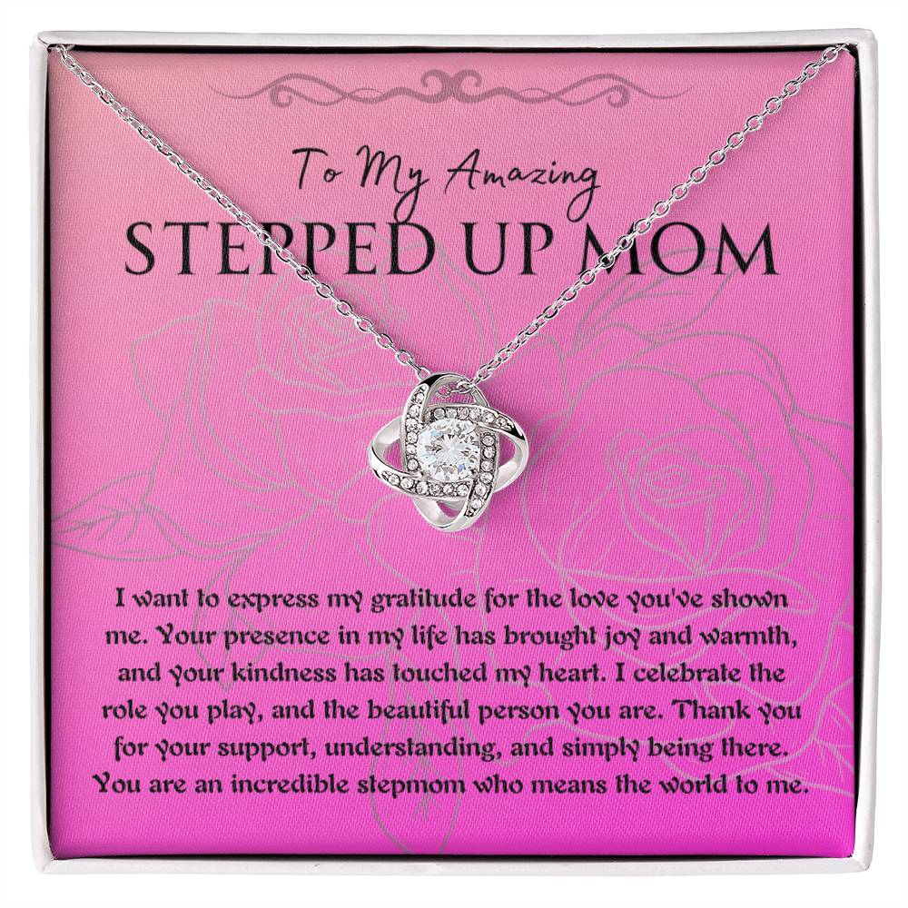 Necklace, Pendant, Love Knot-Stepped up Mom