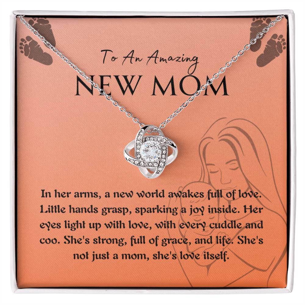 Necklace, Pendant, Love Knot-New Mom