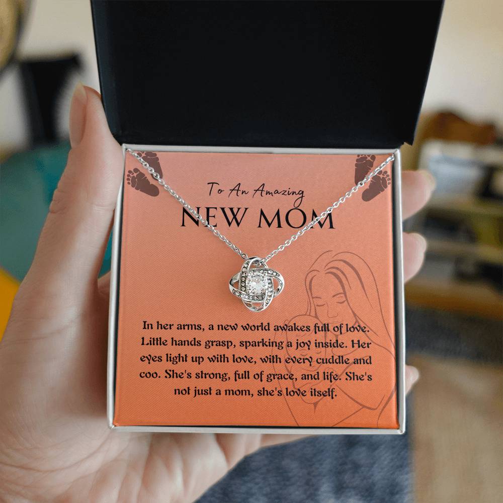 Necklace, Pendant, Love Knot-New Mom