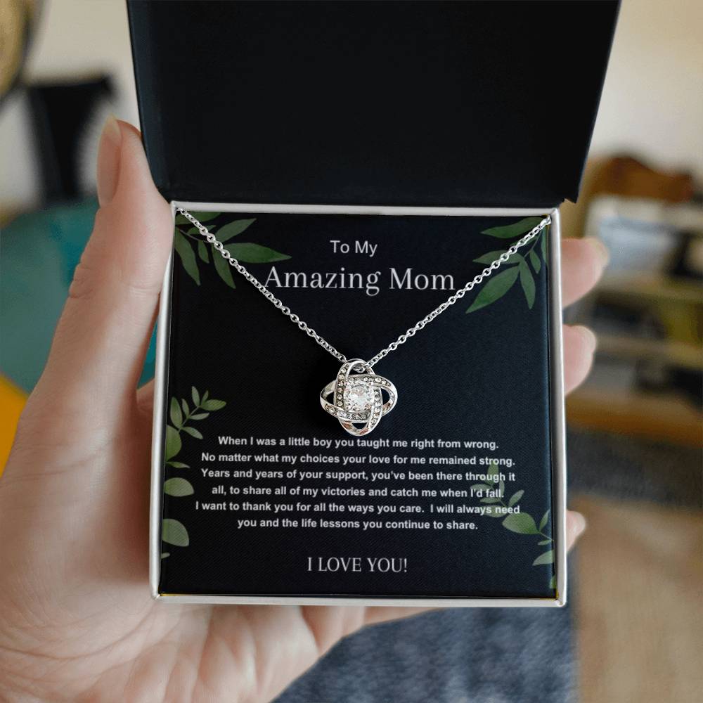 Necklace, Pendant, Love Knot-Mom