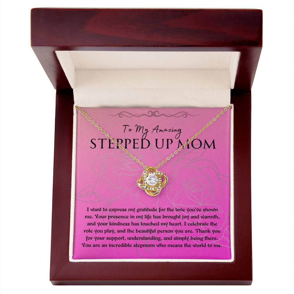 Necklace, Pendant, Love Knot-Stepped up Mom