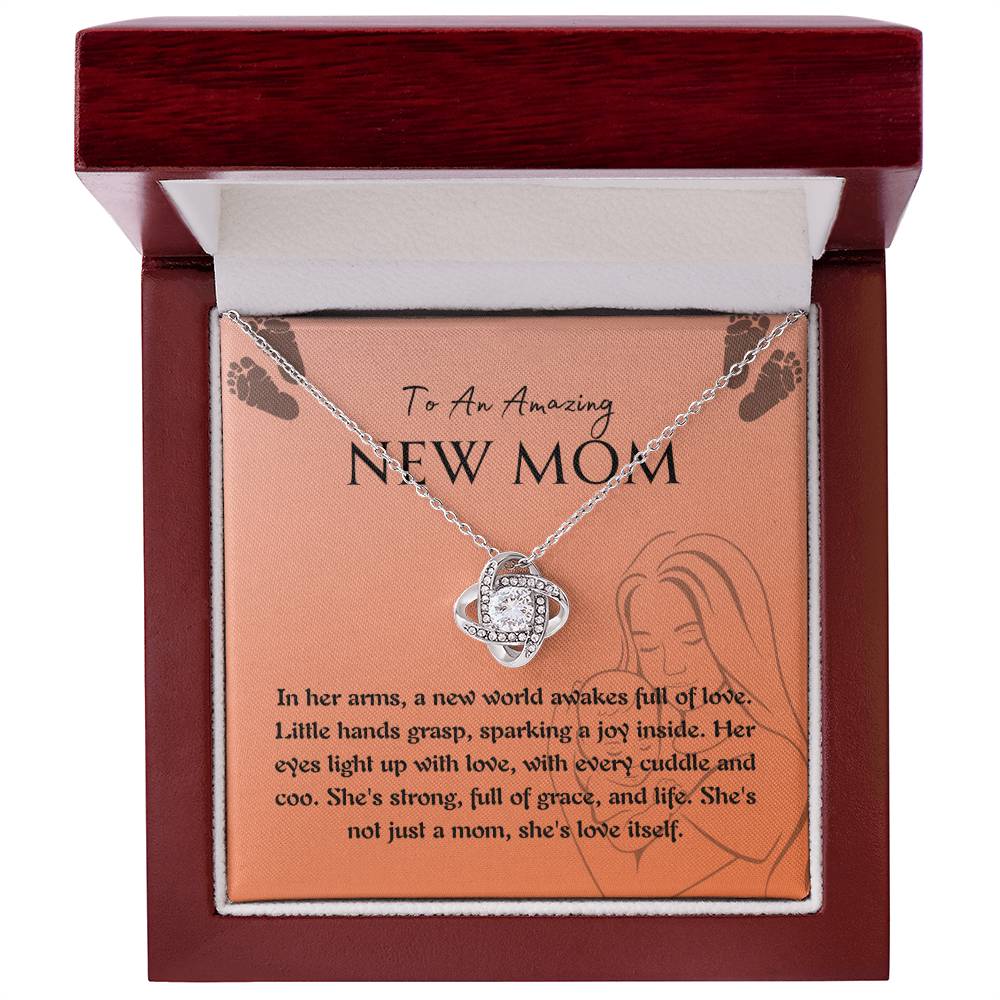 Necklace, Pendant, Love Knot-New Mom