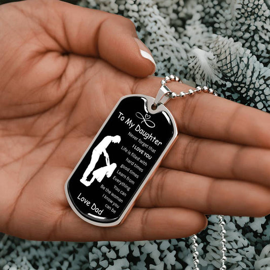 To My Daughter-DogTag Necklace-Graduation-Birthday Gift