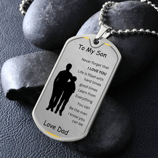 To My Son-Dog Tag Necklace-Graduation-Birthday Gift