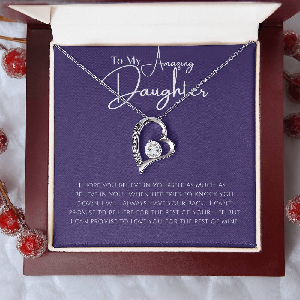 Necklace, Pendant, Heart-Amazing Daughter