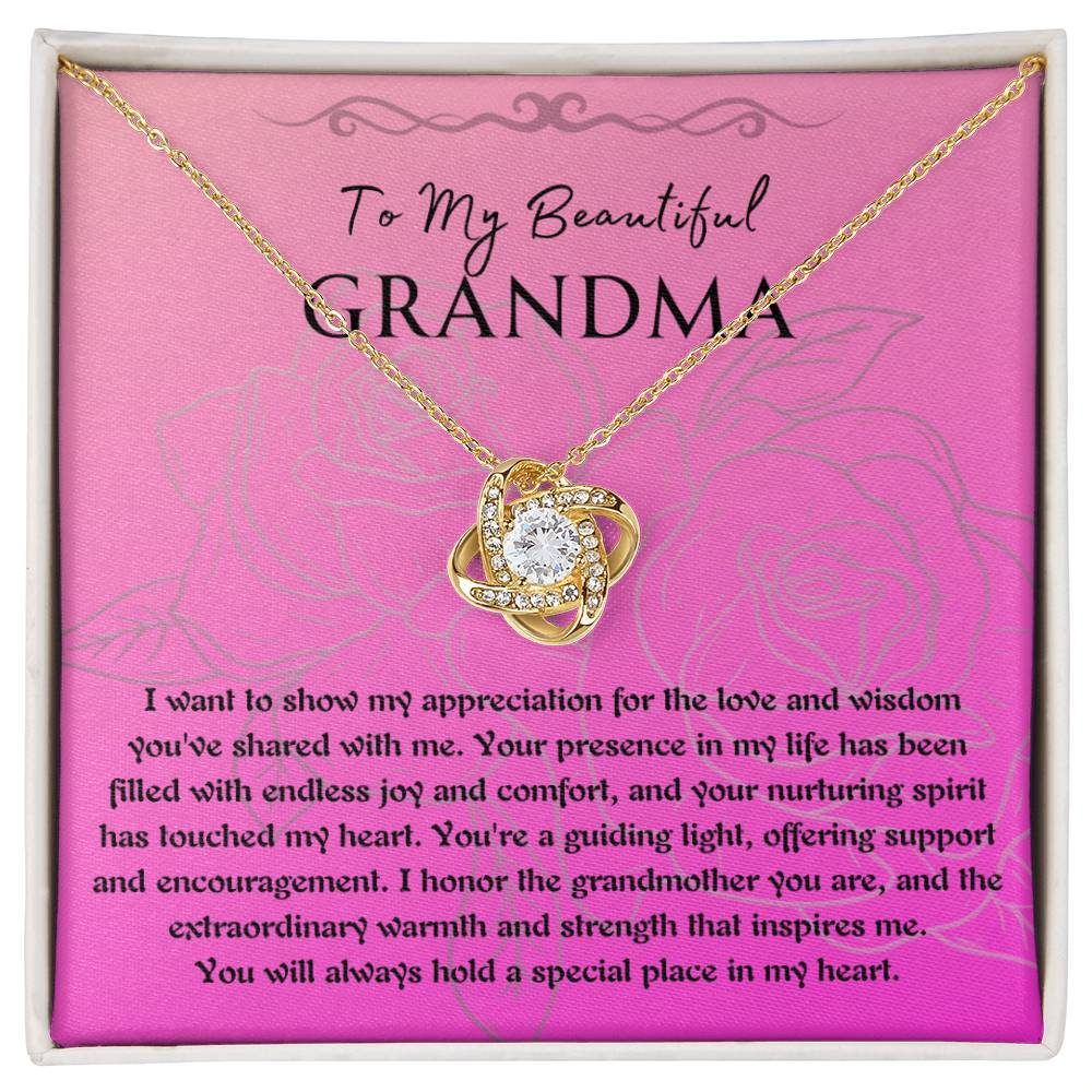 Necklace, Pendant, Love Knot-Grandma