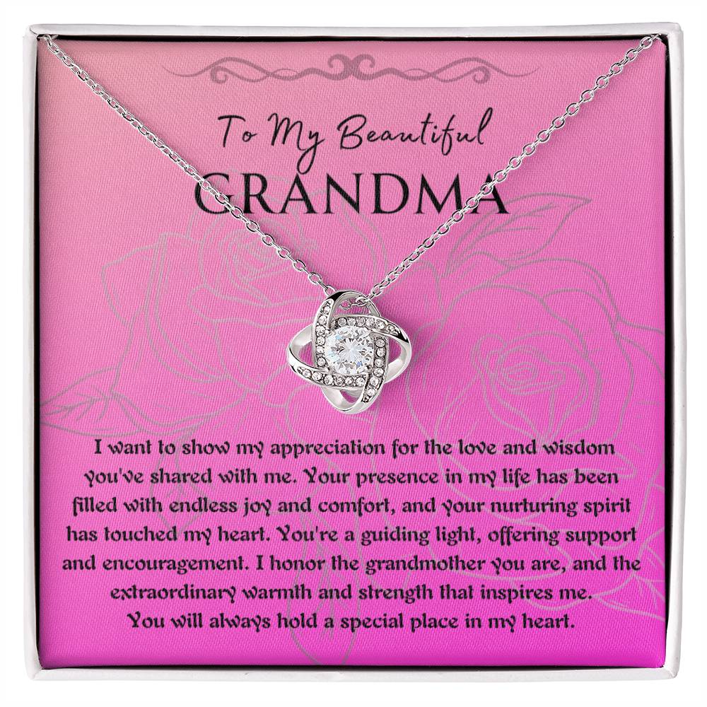 Necklace, Pendant, Love Knot-Grandma