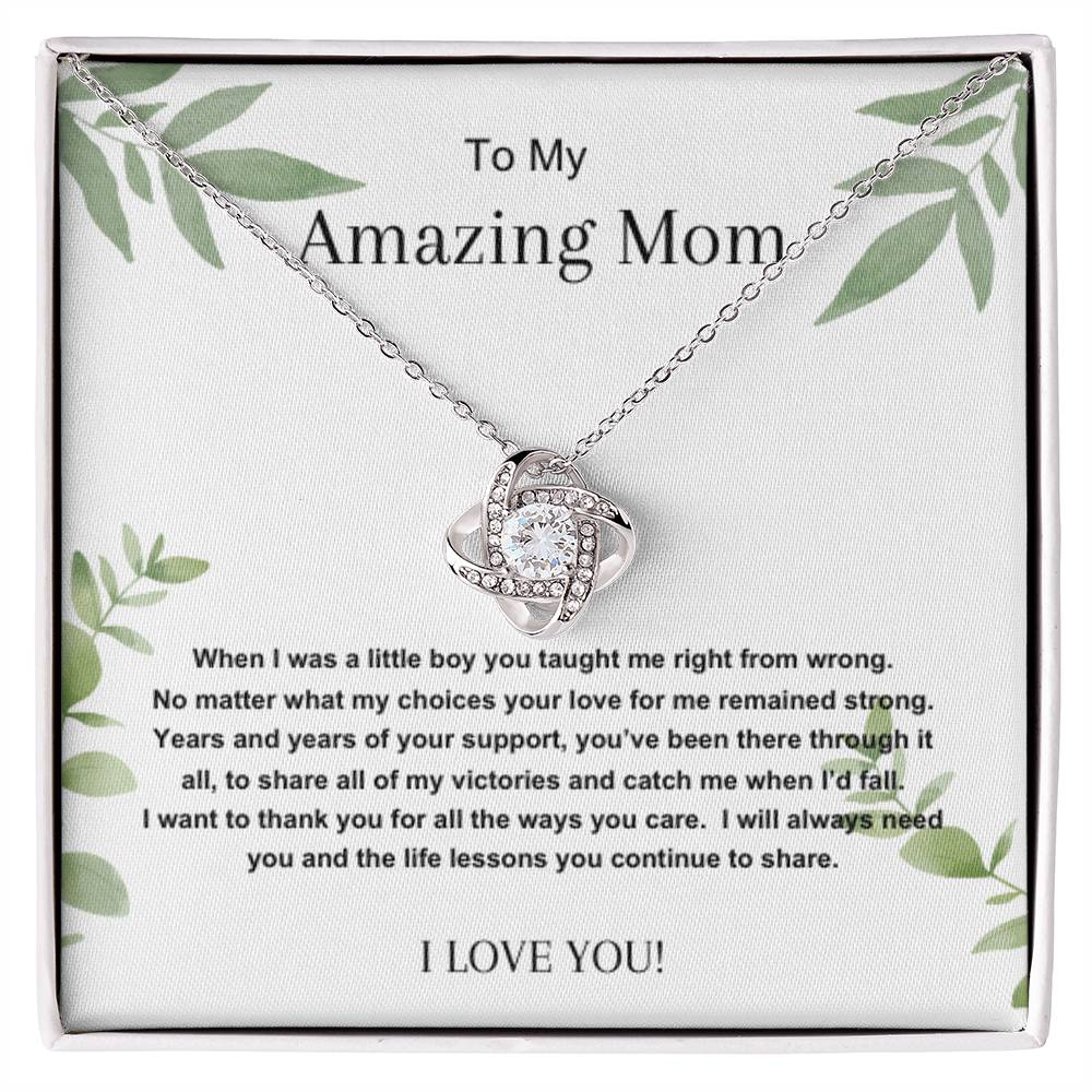 Necklace, Pendant, Love Knot-Mom