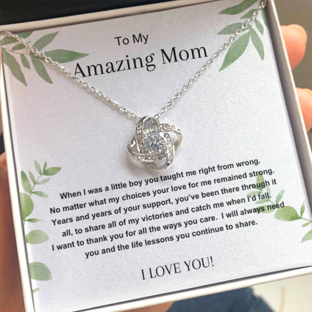 Necklace, Pendant, Love Knot-Mom