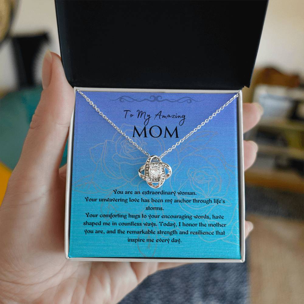 Necklace, Pendant, Love Knot-Amazing Mom