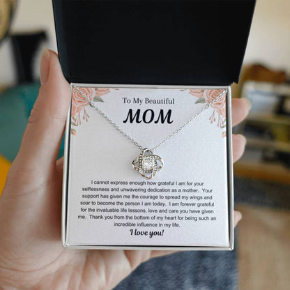 Necklace, Pendant, Love Knot-Mom