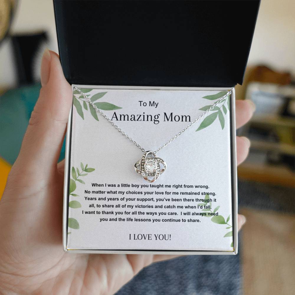 Necklace, Pendant, Love Knot-Mom