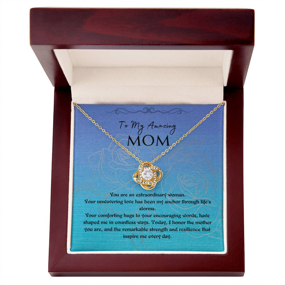 Necklace, Pendant, Love Knot-Amazing Mom