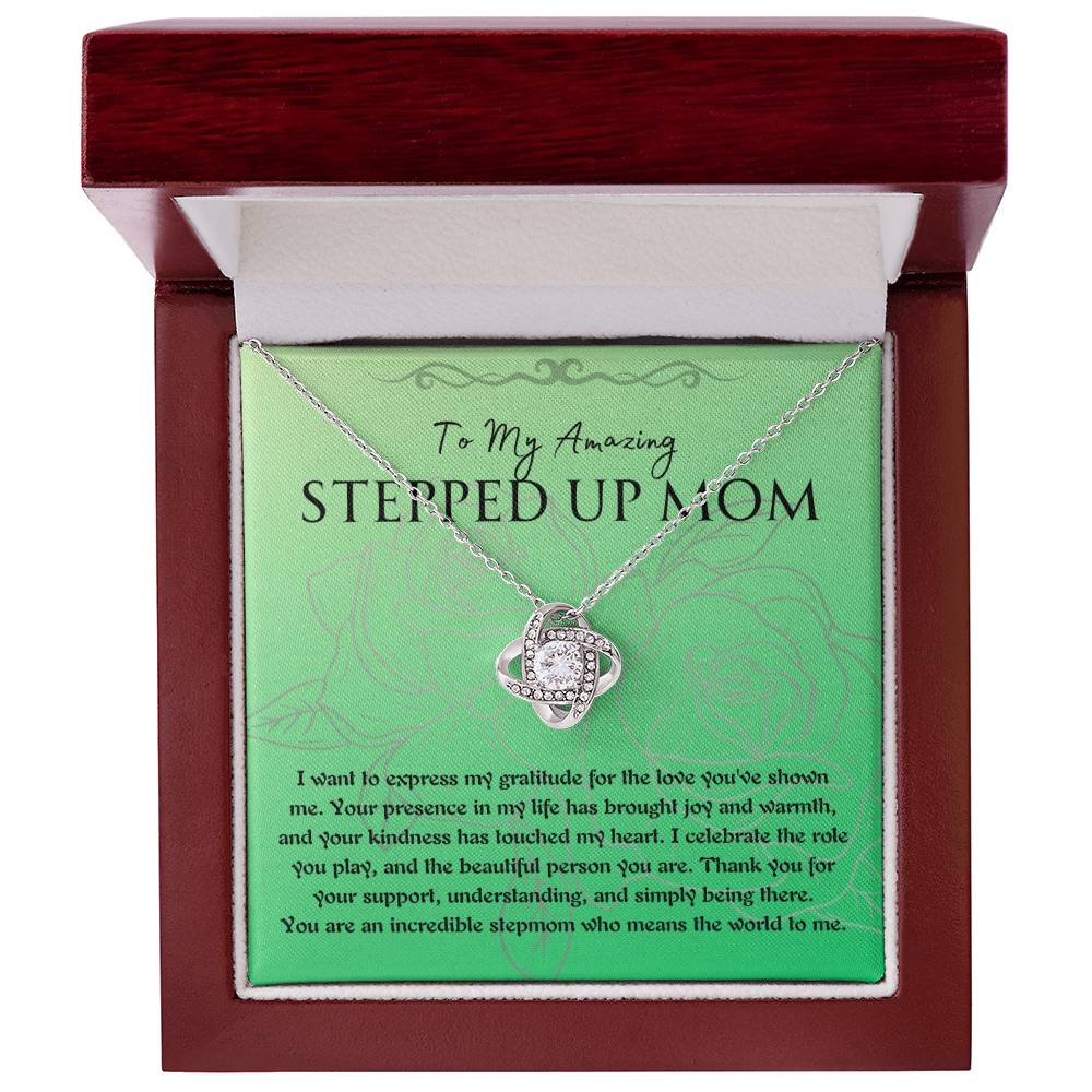 Necklace, Pendant, Love Knot-Stepped Up Mom