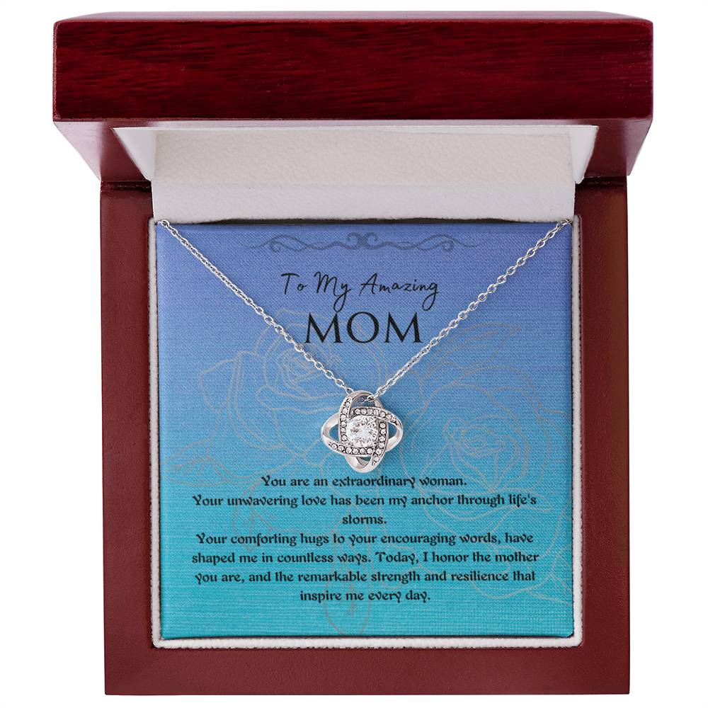 Necklace, Pendant, Love Knot-Amazing Mom