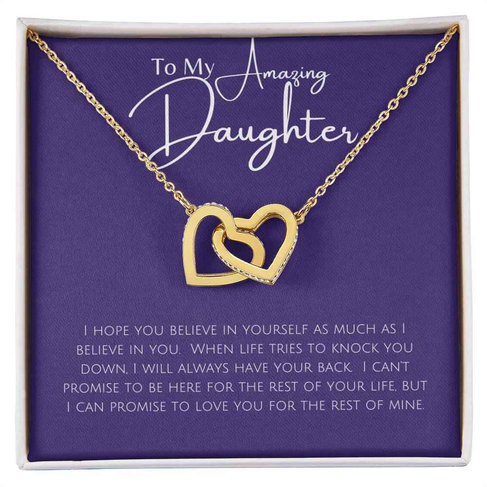 Necklace, Pendant, Interlocking Hearts-Daughter