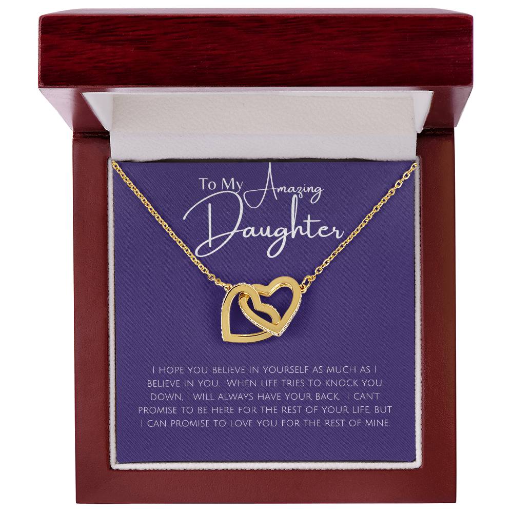 Necklace, Pendant, Interlocking Hearts-Daughter