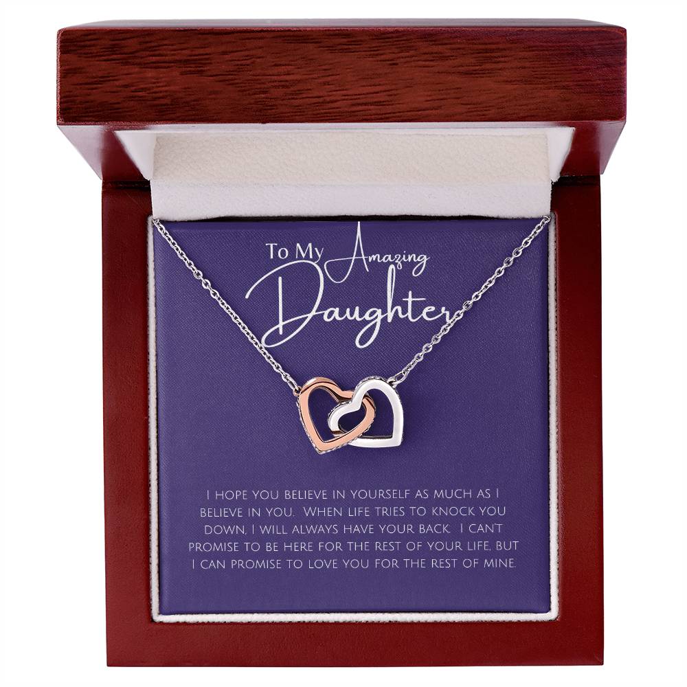 Necklace, Pendant, Interlocking Hearts-Daughter