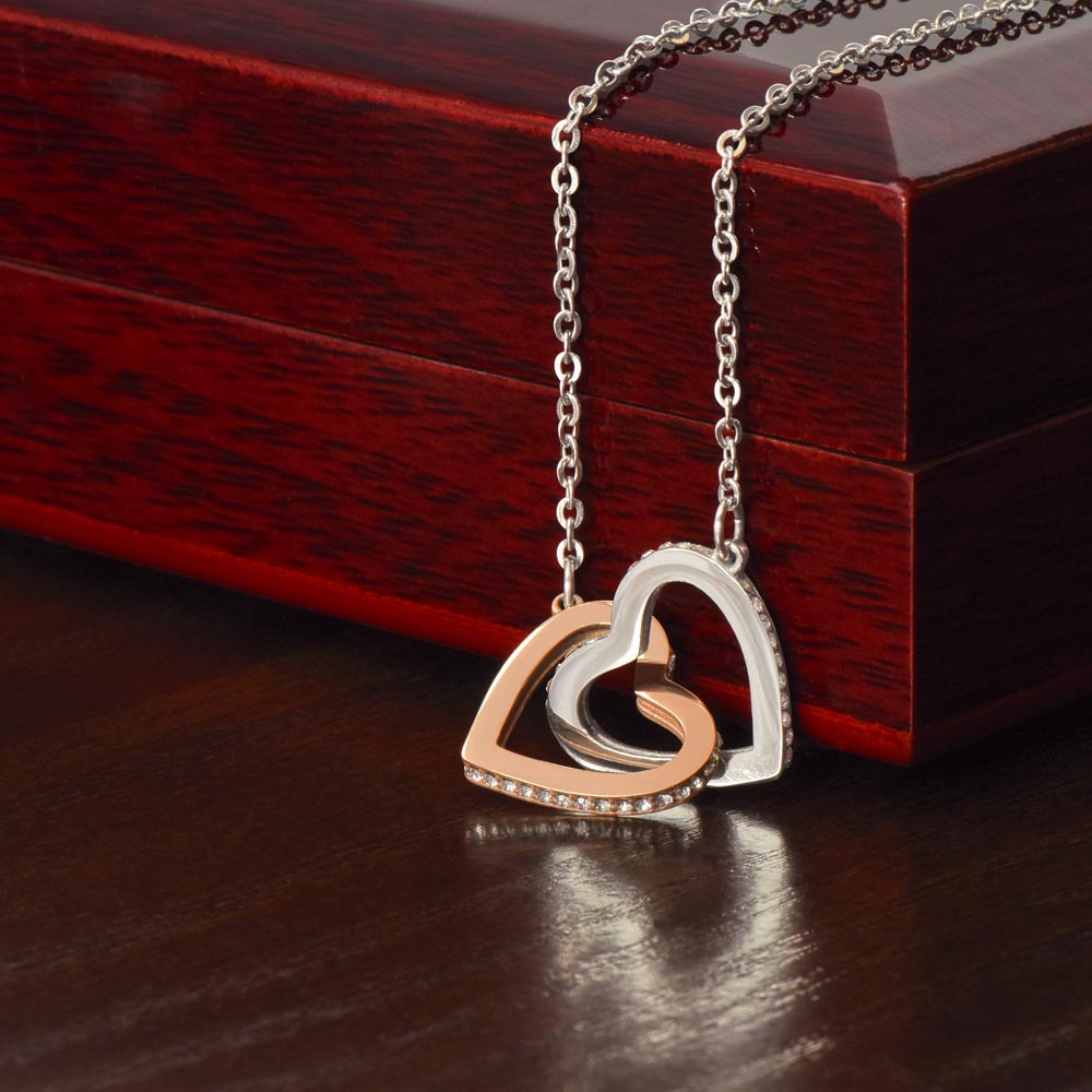 Necklace, Pendant, Interlocking Hearts-Daughter