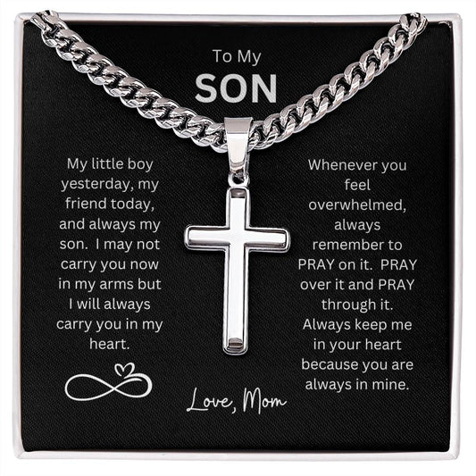 To My Son-Artisan Cross Necklace