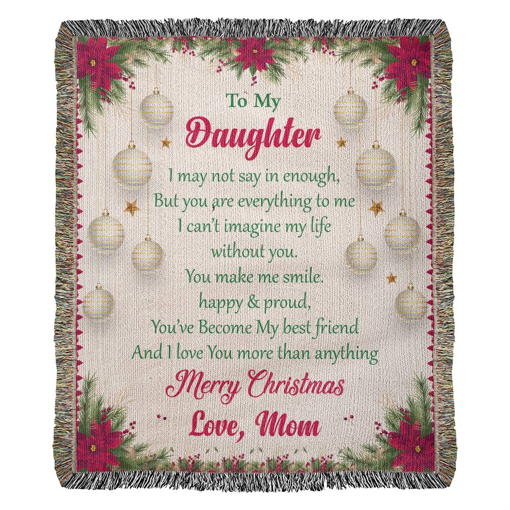 Blanket, Photo, Fringed-To Daughter...Love Mom