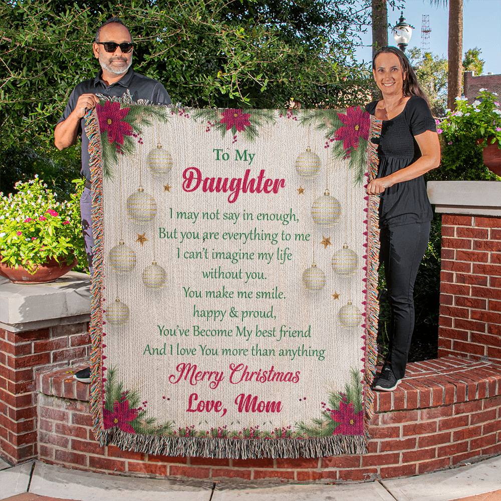 Blanket, Photo, Fringed-To Daughter...Love Mom