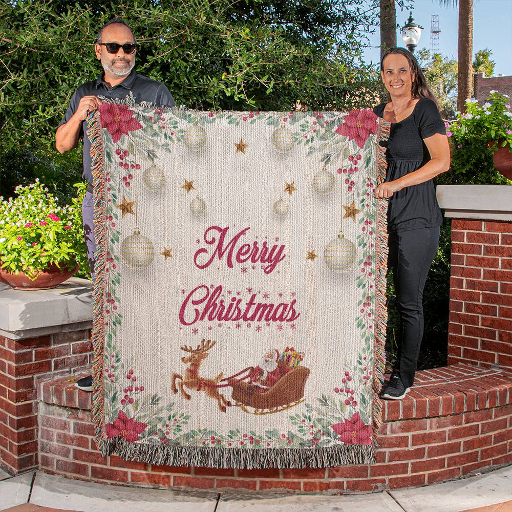 Blanket, Photo, Fringed-Merry Christmas