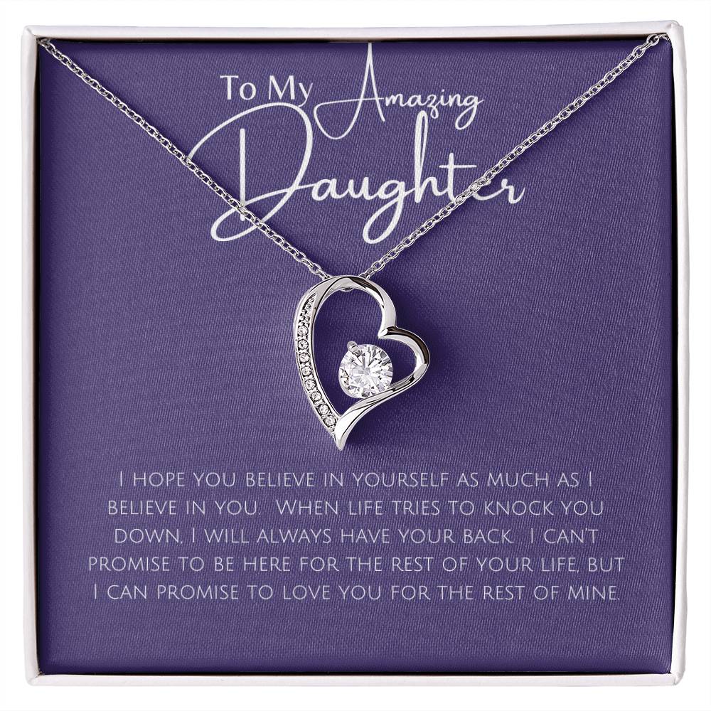 Necklace, Pendant, Heart-Amazing Daughter