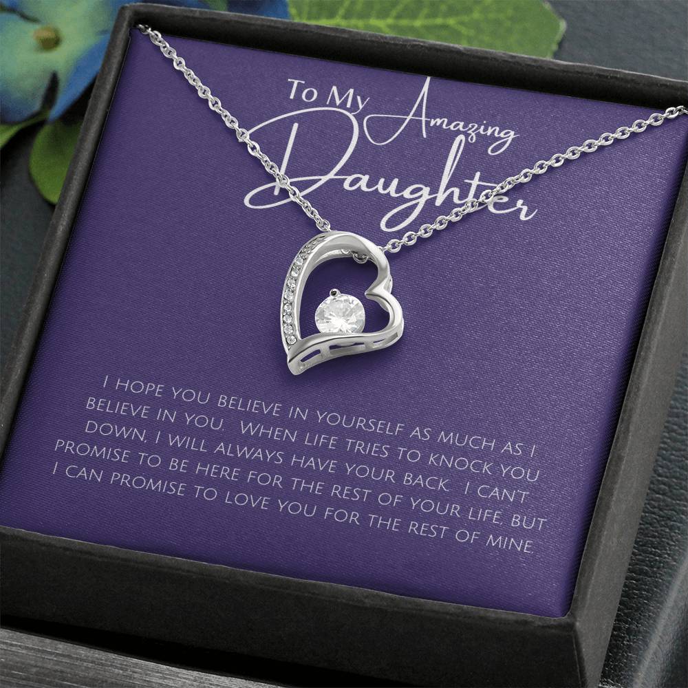 Necklace, Pendant, Heart-Amazing Daughter