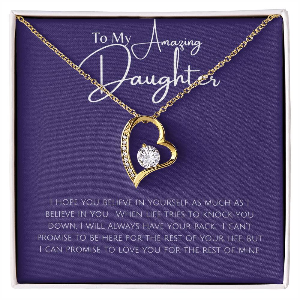 Necklace, Pendant, Heart-Amazing Daughter